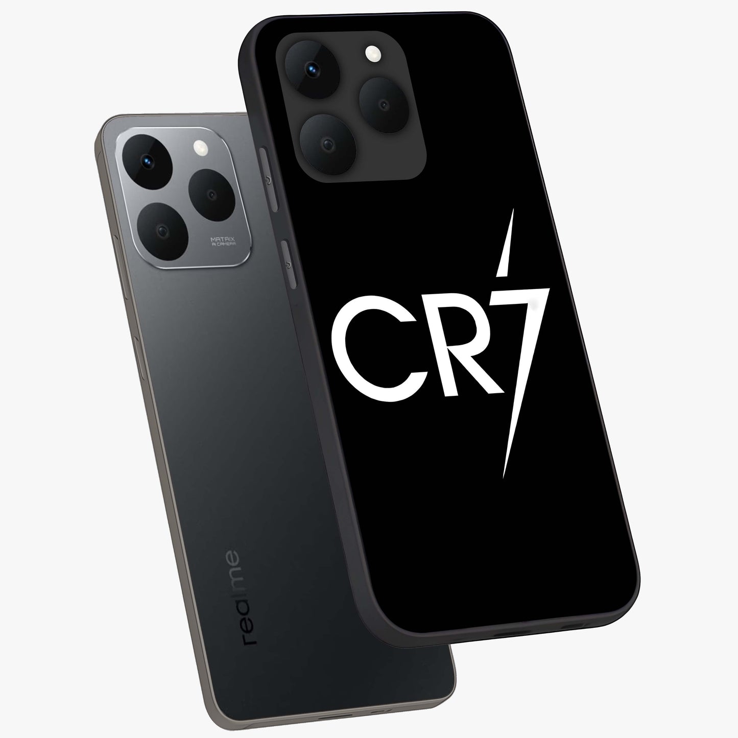 Cr7 Elite Strike Glass Case displayed in angled mockup highlighting powerful sports graphic with bold athletic theme.