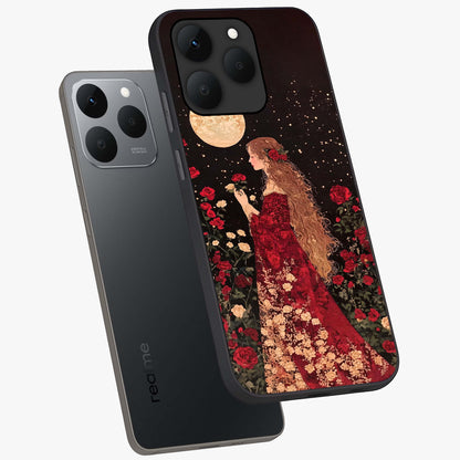 Crimson Dreams Glass Case displayed in angled mockup highlighting soft crimson aesthetic design with artistic theme.