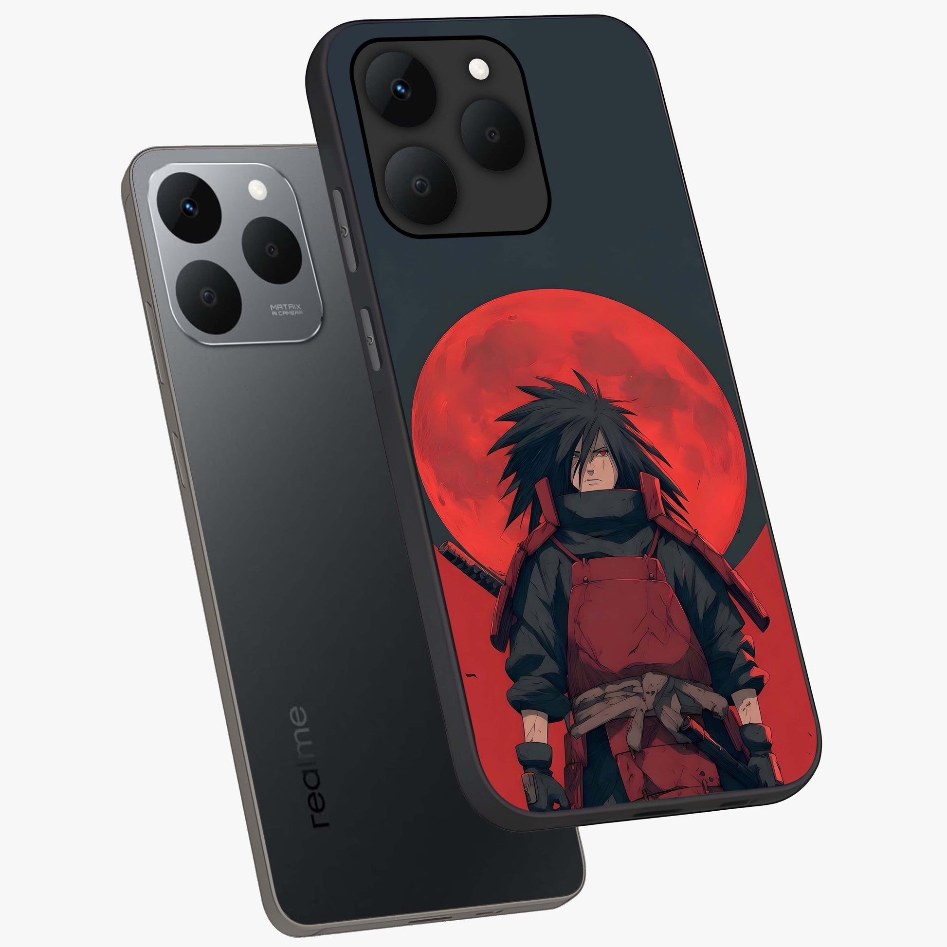Crimson Moon Warlord Glass Case displayed in angled mockup highlighting dramatic crimson moon design with fantasy aesthetic.