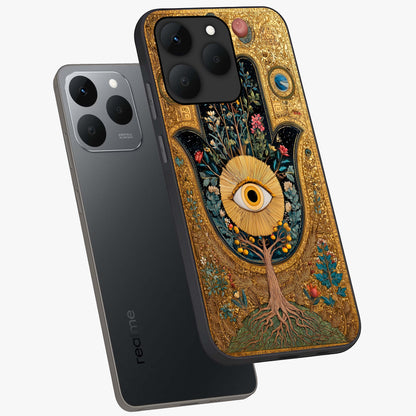 Ethereal Evil Eye Glass Case displayed in angled mockup highlighting protective evil eye symbol with spiritual aesthetic design.
