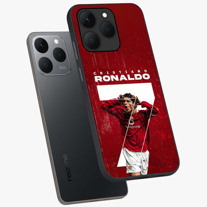Goal Celebration Legacy Glass Case displayed in angled mockup highlighting energetic sports celebration design with bold athletic theme.