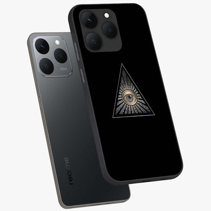 Illuminati Evil Glass Case displayed in angled mockup highlighting dark occult inspired design with bold aesthetic style.