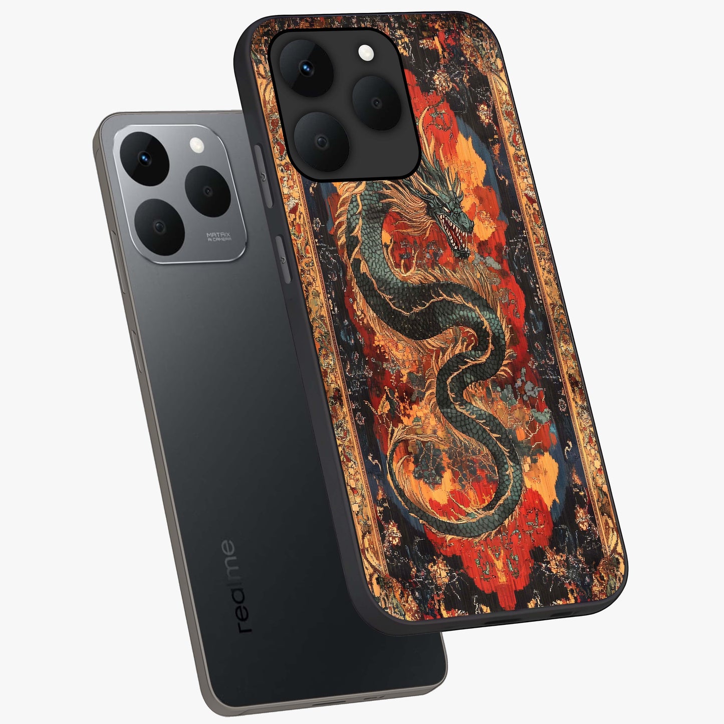 Inferno Dragon Soul Glass Case displayed in angled mockup highlighting powerful dragon illustration with inferno aesthetic.