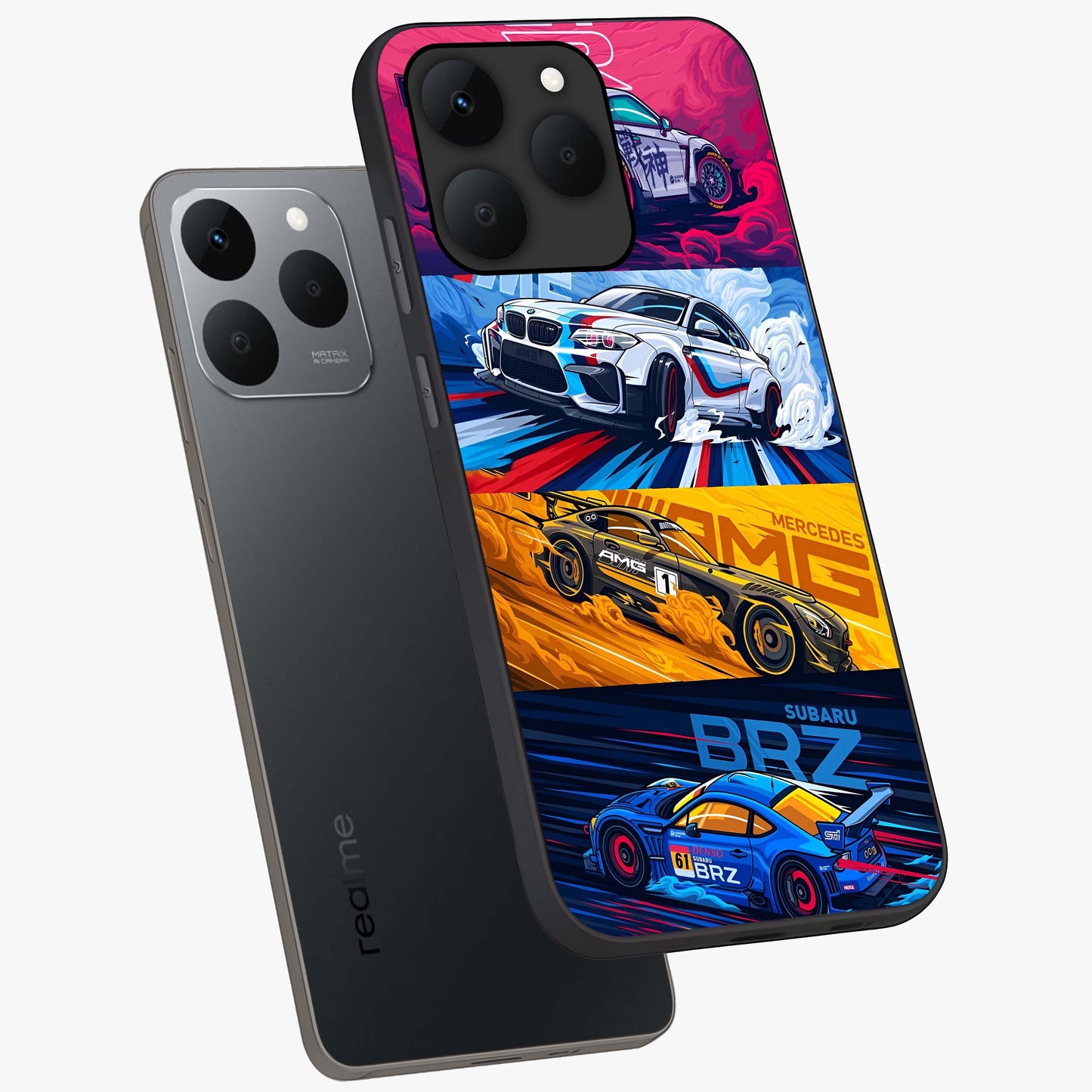 JDM Sports Car Glass Case displayed in angled mockup highlighting sleek Japanese racing car design with automotive aesthetic.
