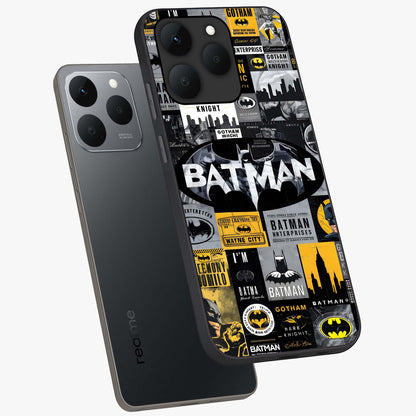 Knight Gotham Rise Glass Case displayed in angled mockup highlighting powerful knight silhouette design with dramatic aesthetic.