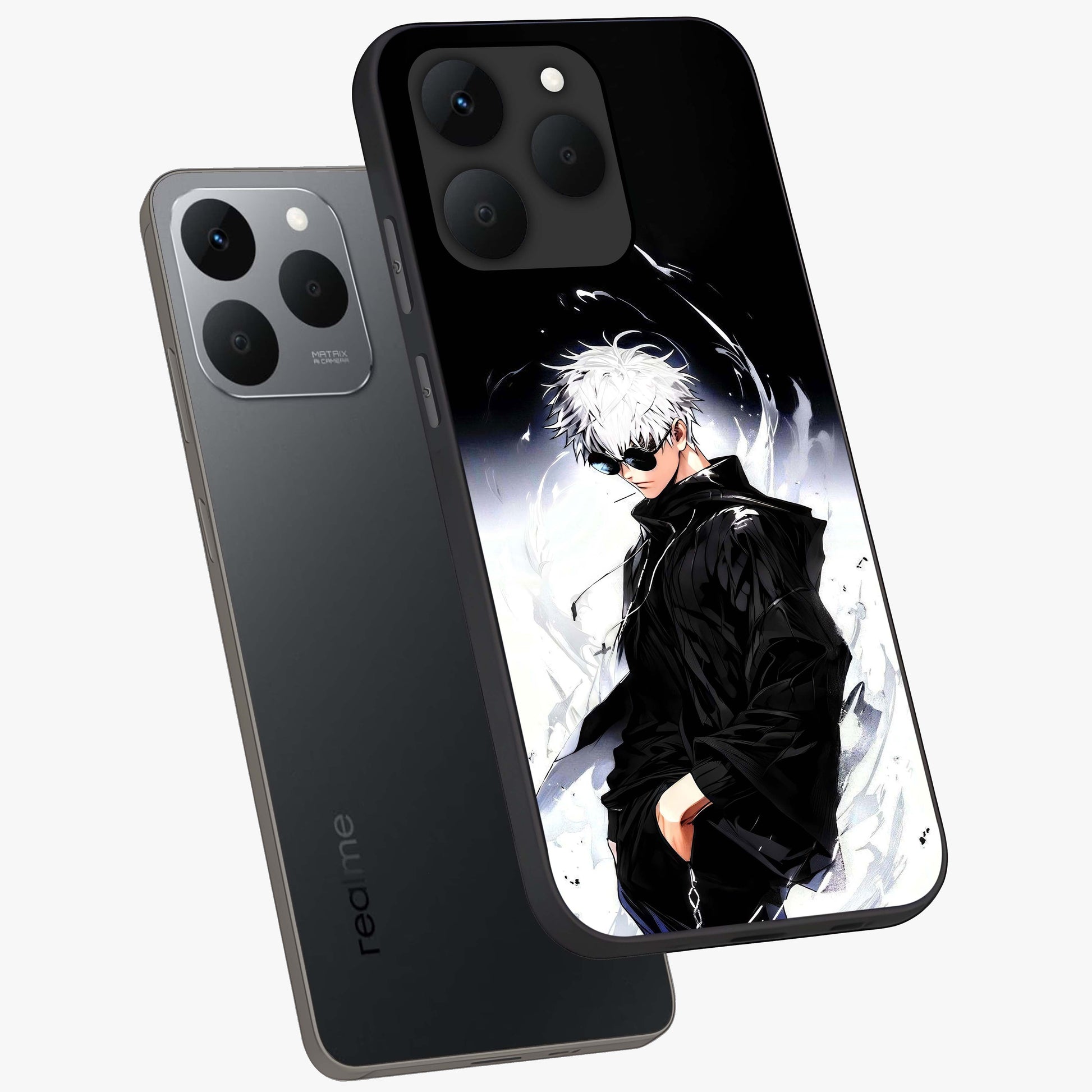 Limitless Shadow King Glass Case displayed in angled mockup highlighting dramatic dark hero design with intense aesthetic.