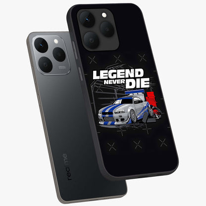 Midnight Racing Legacy Glass Case displayed in angled mockup highlighting dynamic automotive design with bold midnight aesthetic.