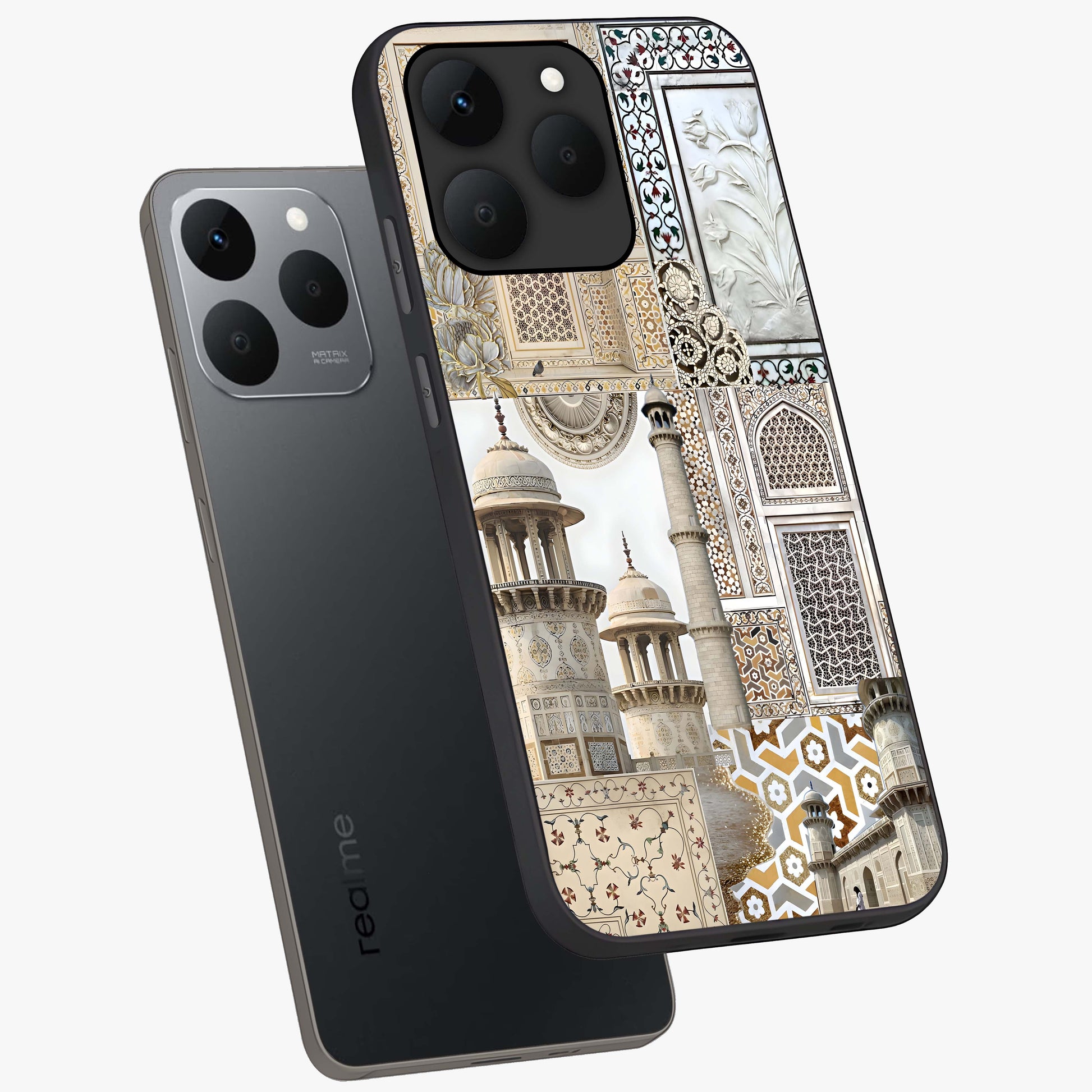 Mughal Marble Legacy Glass Case displayed in angled mockup highlighting elegant heritage marble artwork with royal aesthetic.