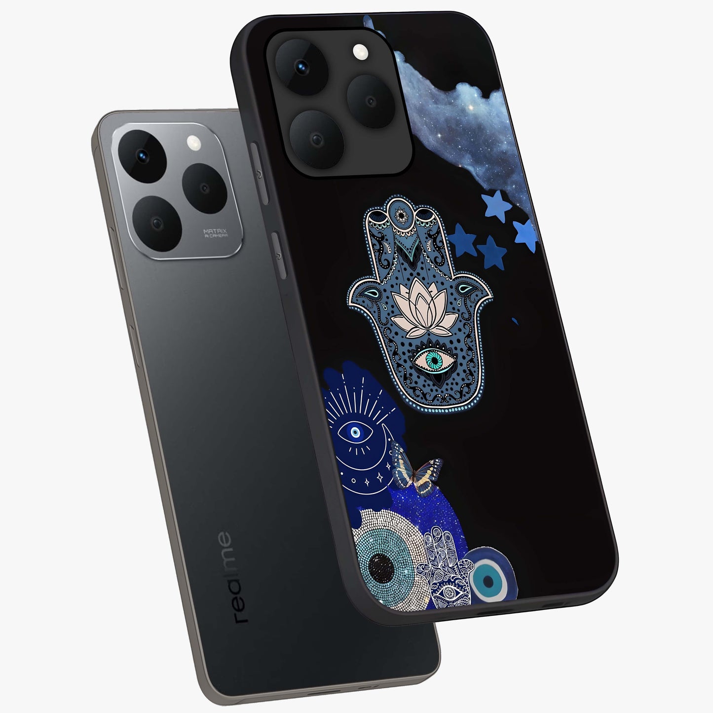 Mystic Hand Aura Glass Case displayed in angled mockup highlighting magical aura design with spiritual aesthetic style.