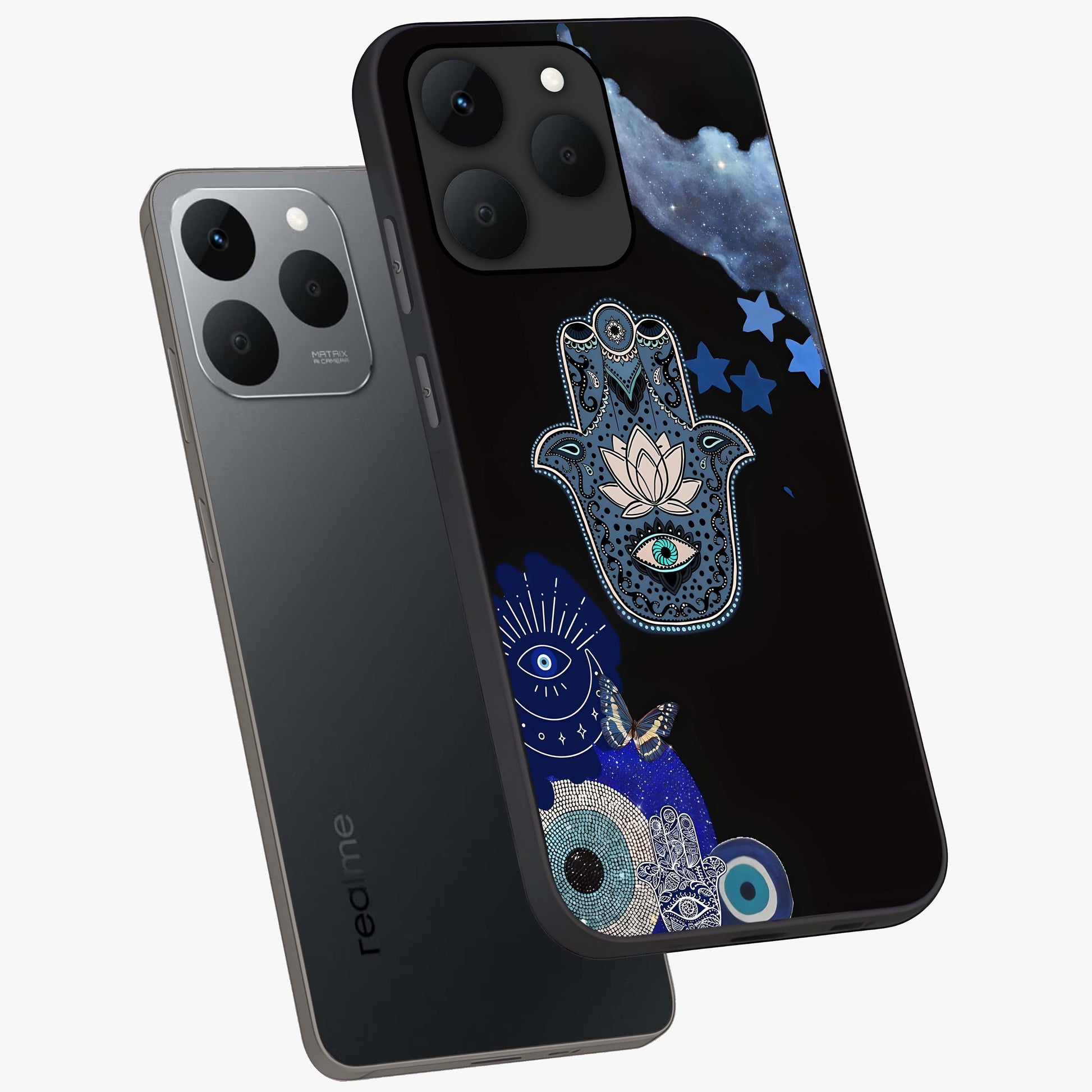 Mystic Hand Aura Glass Case displayed in angled mockup highlighting magical aura design with spiritual aesthetic style.