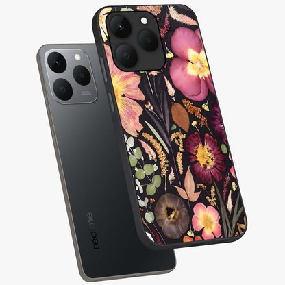 Petal Dream Tapestry Glass Case displayed in angled mockup highlighting decorative petal pattern with elegant botanical aesthetic.