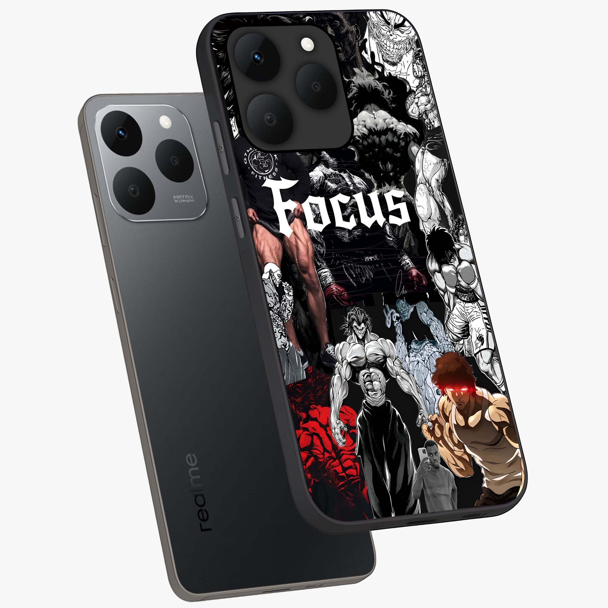 Relentless Power Focus Glass Case displayed in angled mockup highlighting bold statement design with modern aesthetic style.