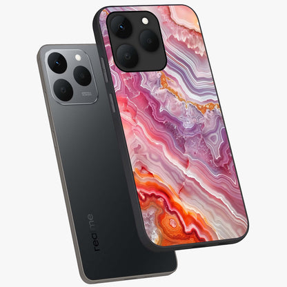 Rose Quartz Marble Glass Case displayed in angled mockup highlighting elegant marble pattern with soft aesthetic style.