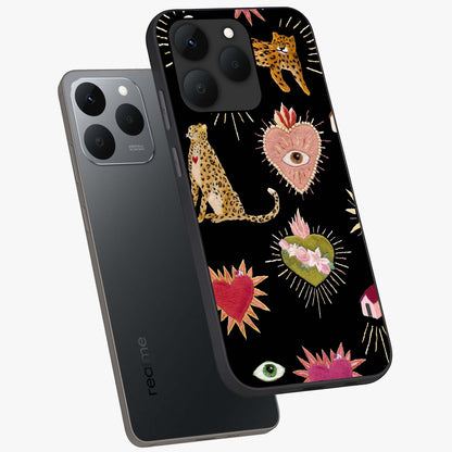 Sacred Jungle Heart Glass Case displayed in angled mockup highlighting lush tropical design with natural aesthetic style.
