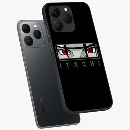 Scarlet Gaze Dominance Glass Case displayed in angled mockup highlighting intense visual design with bold scarlet aesthetic.