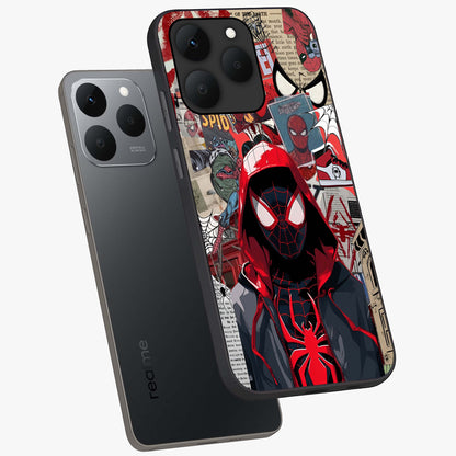 Spider Collage Street Glass Case displayed in angled mockup highlighting dynamic street style collage design with comic aesthetic.