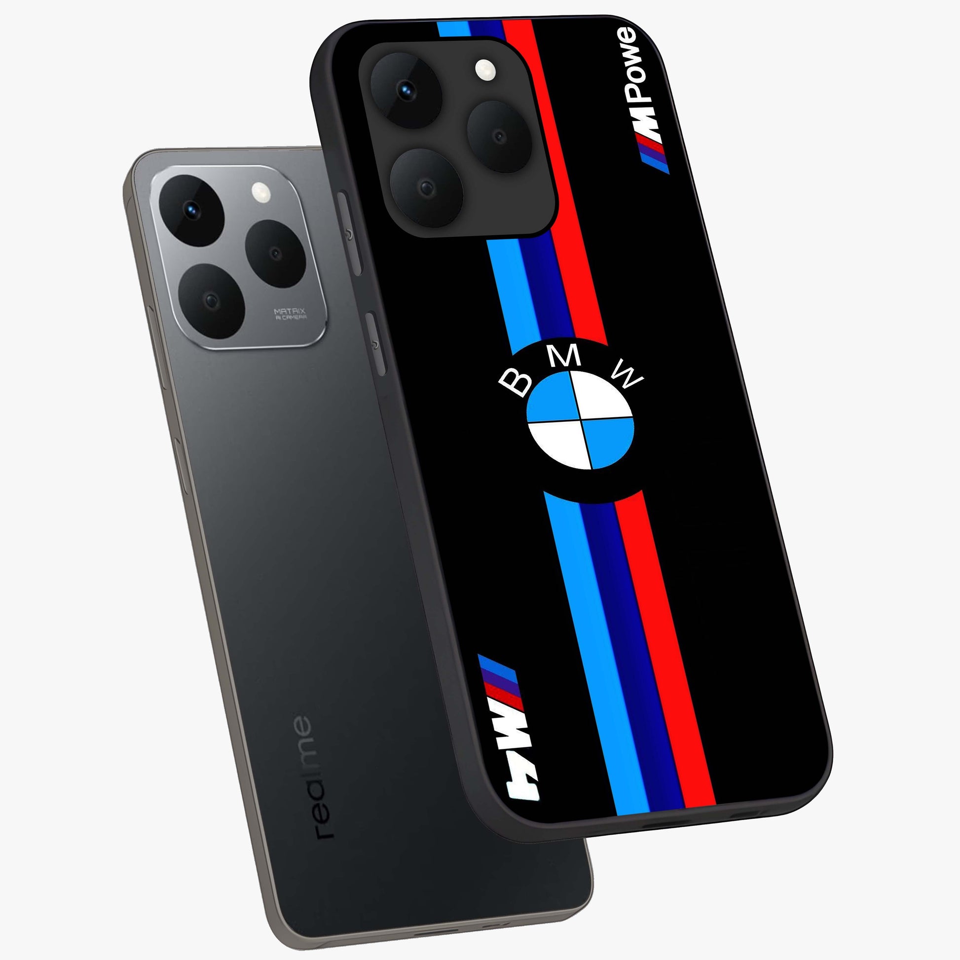 Turbo BMW Beast Glass Case displayed in angled mockup highlighting sleek racing car design with bold automotive aesthetic.