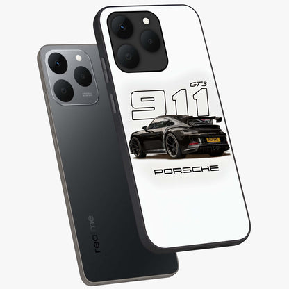Turbo Legacy Icon Glass Case displayed in angled mockup highlighting dynamic automotive design with performance aesthetic.