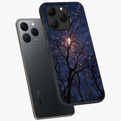 Twilight Sakura Serenade Glass Case displayed in angled mockup highlighting delicate sakura flower design with dreamy aesthetic.