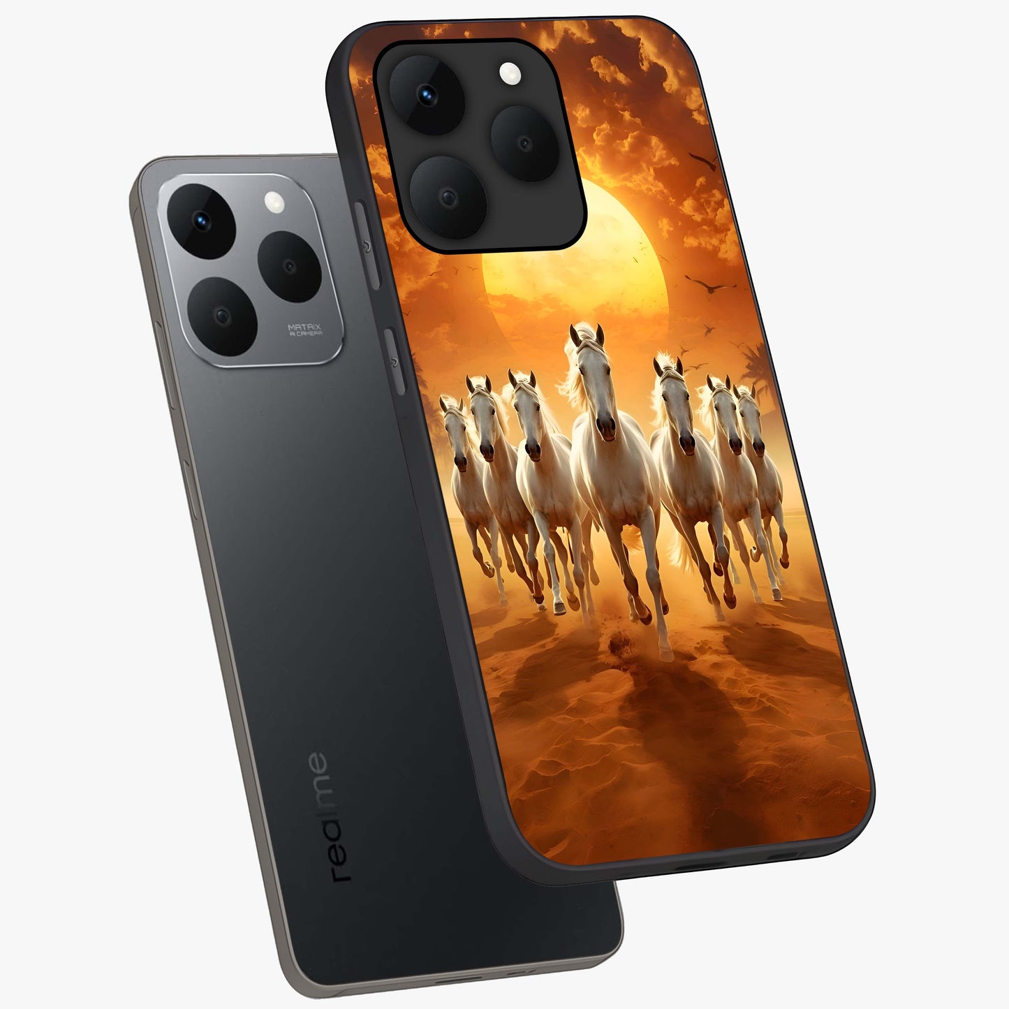 Wild Sunset Majesty Glass Case displayed in angled mockup highlighting vibrant sunset sky design with scenic aesthetic.