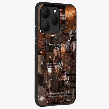 Bittersweet Aesthetic Chaos Glass Case upright view showcasing bold artistic chaos design with modern aesthetic style.
