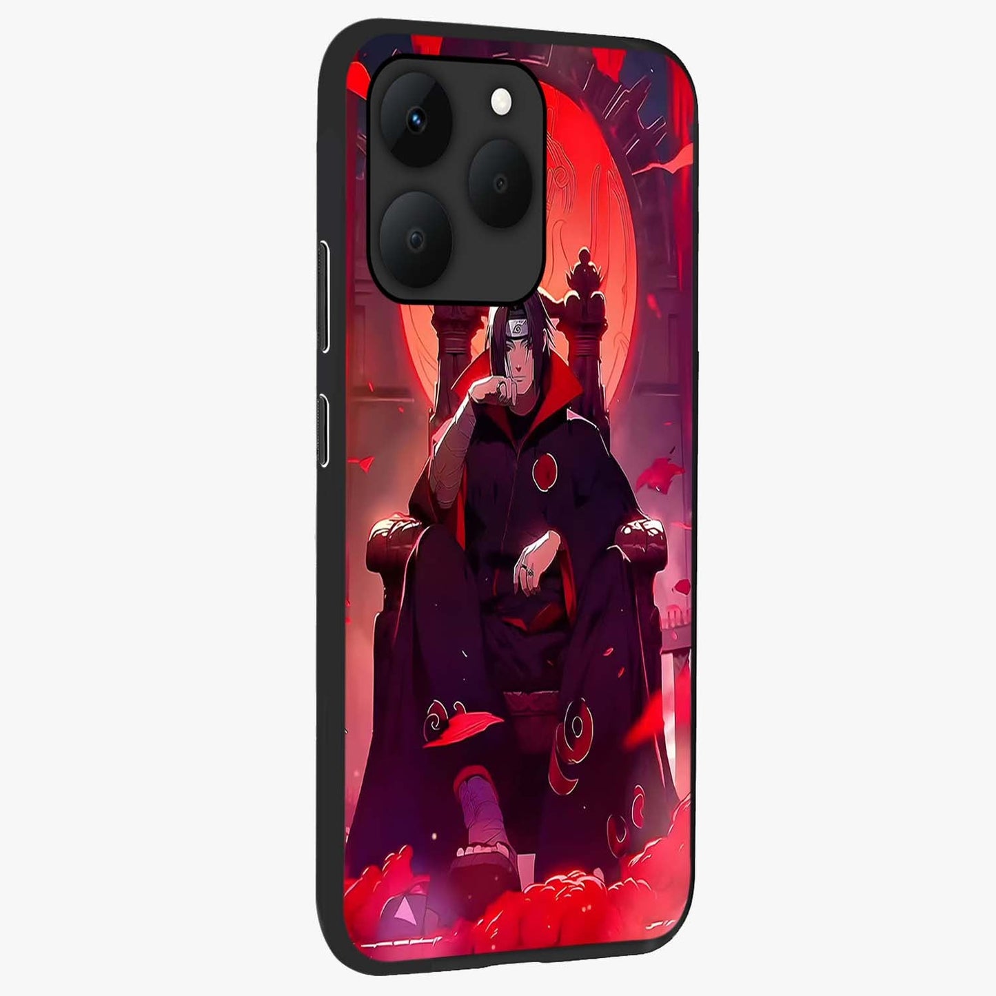 Blood Moon Sovereign Glass Case upright view showcasing powerful moon inspired artwork with cosmic aesthetic style.