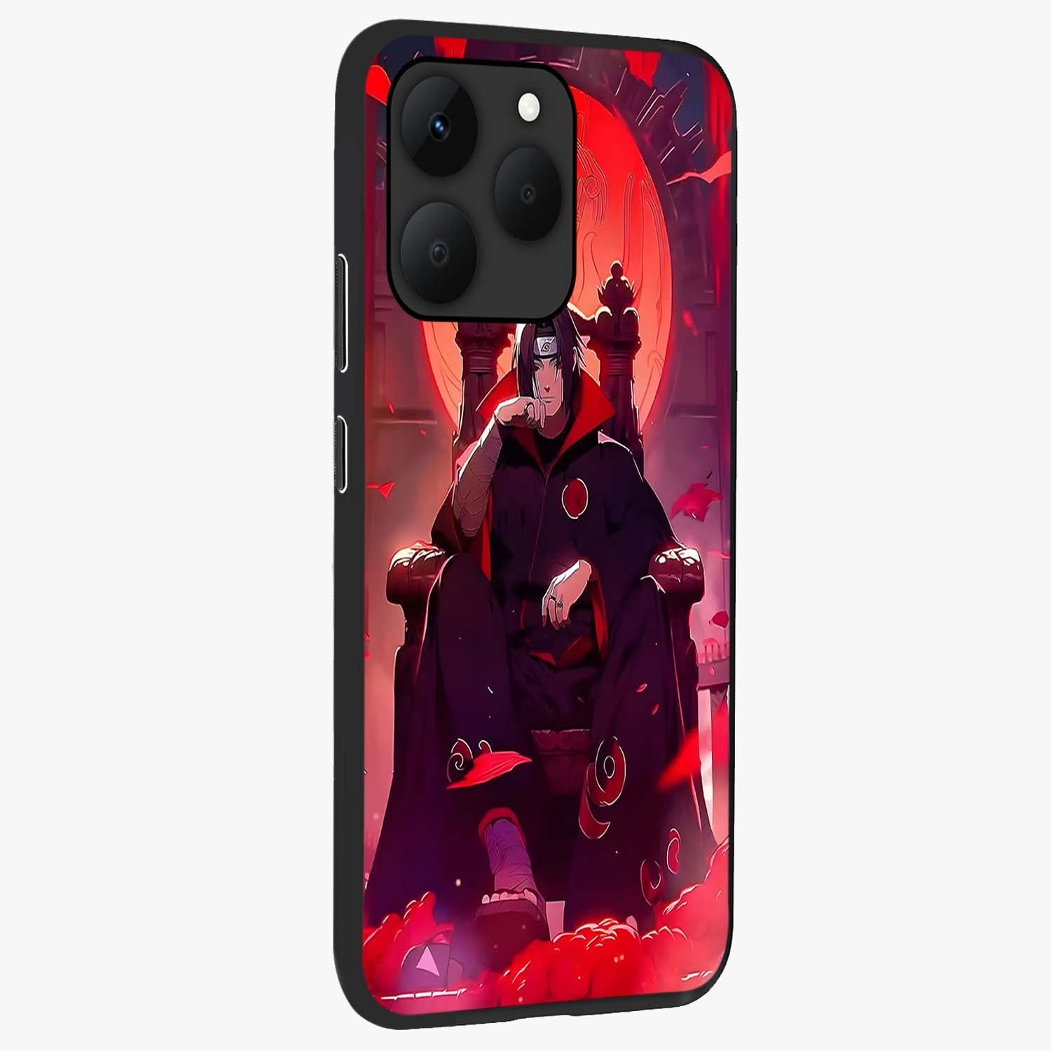 Blood Moon Sovereign Glass Case upright view showcasing powerful moon inspired artwork with cosmic aesthetic style.