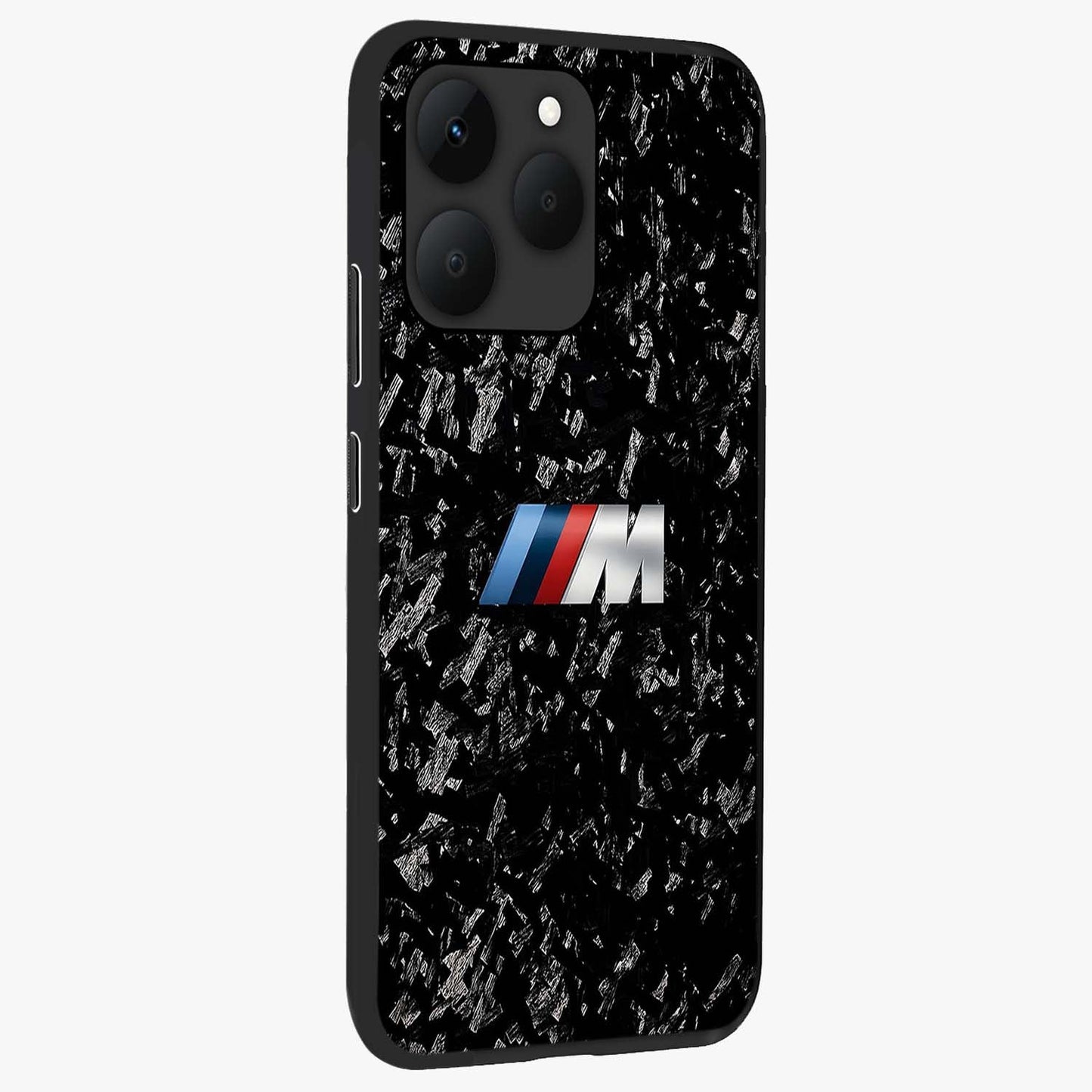 Carbon Speed Mark Glass Case upright view showcasing modern carbon speed graphic with bold automotive theme.