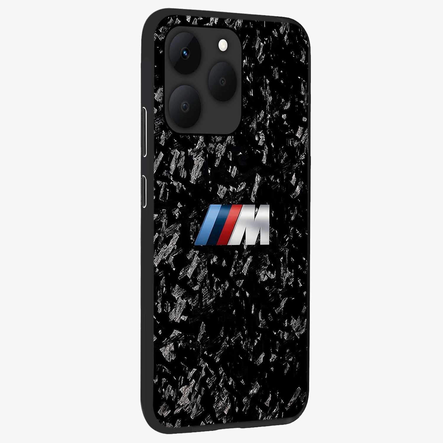 Carbon Speed Mark Glass Case upright view showcasing modern carbon speed graphic with bold automotive theme.
