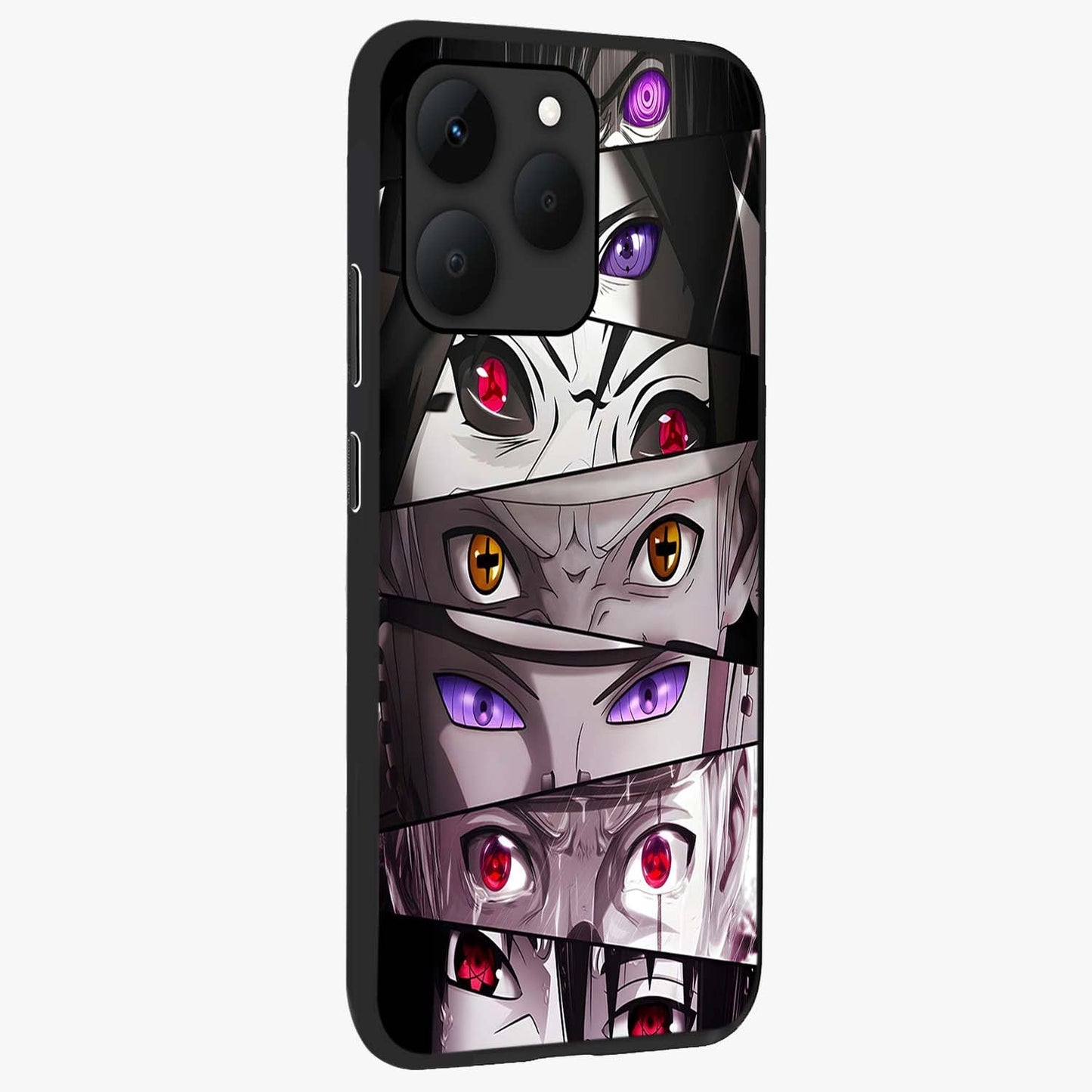 Eyes of Destiny Glass Case upright view showcasing symbolic eye artwork with dramatic artistic theme.