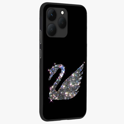 Starlit Swan Grace Glass Case upright view showcasing beautiful swan artwork with peaceful night themed design.
