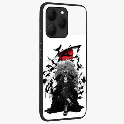 Uchiha Shadow Throne Glass Case upright view showcasing magical underwater galaxy artwork with vibrant cosmic theme.