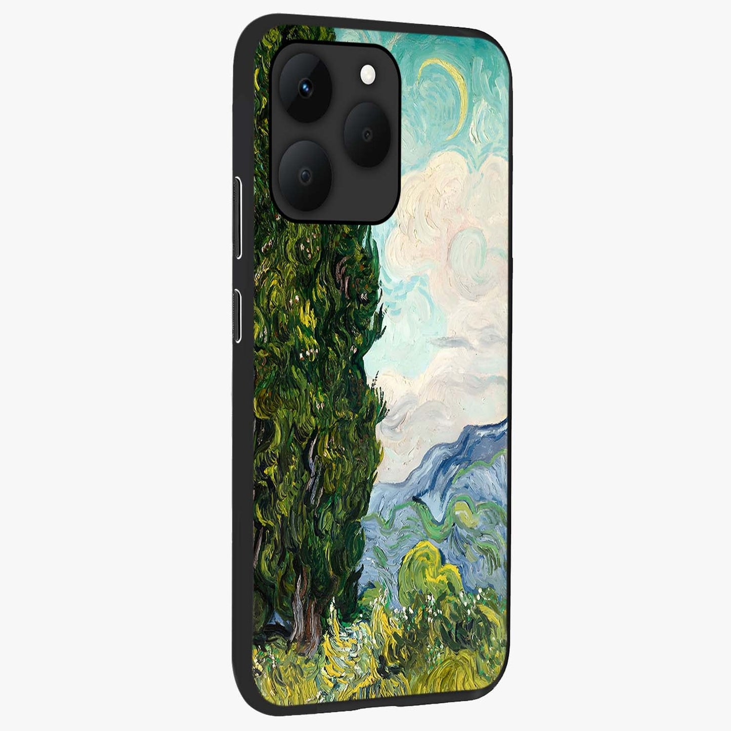 Van Gogh Vintage Art Glass Case upright view showcasing elegant vintage painting artwork with artistic heritage theme.