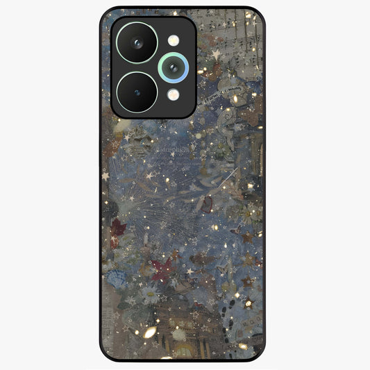 Aesthetic Astrolophia Glass Case showing flat back view with dreamy aesthetic design and glossy glass finish.