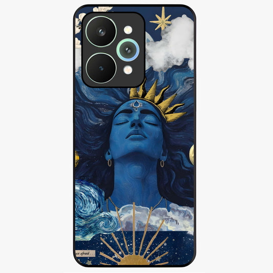 Aesthetic Lord Shiva Glass Case showing flat back view with divine Shiva artwork and glossy glass finish.