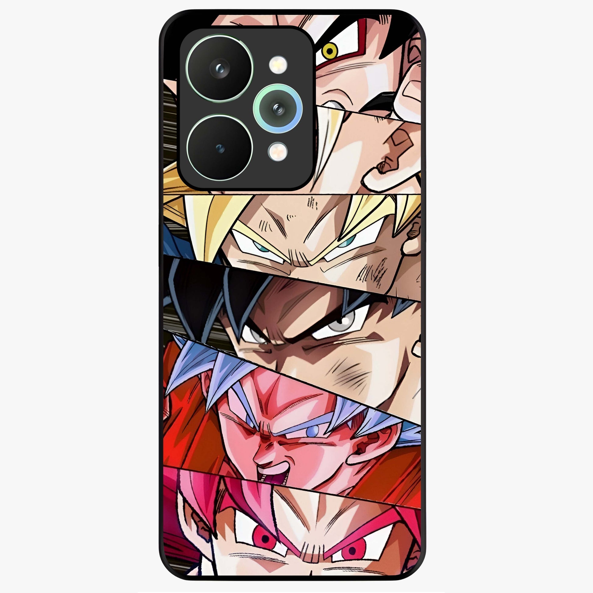 Anime Character Glass Case showing flat back view with vibrant anime artwork and glossy glass finish.