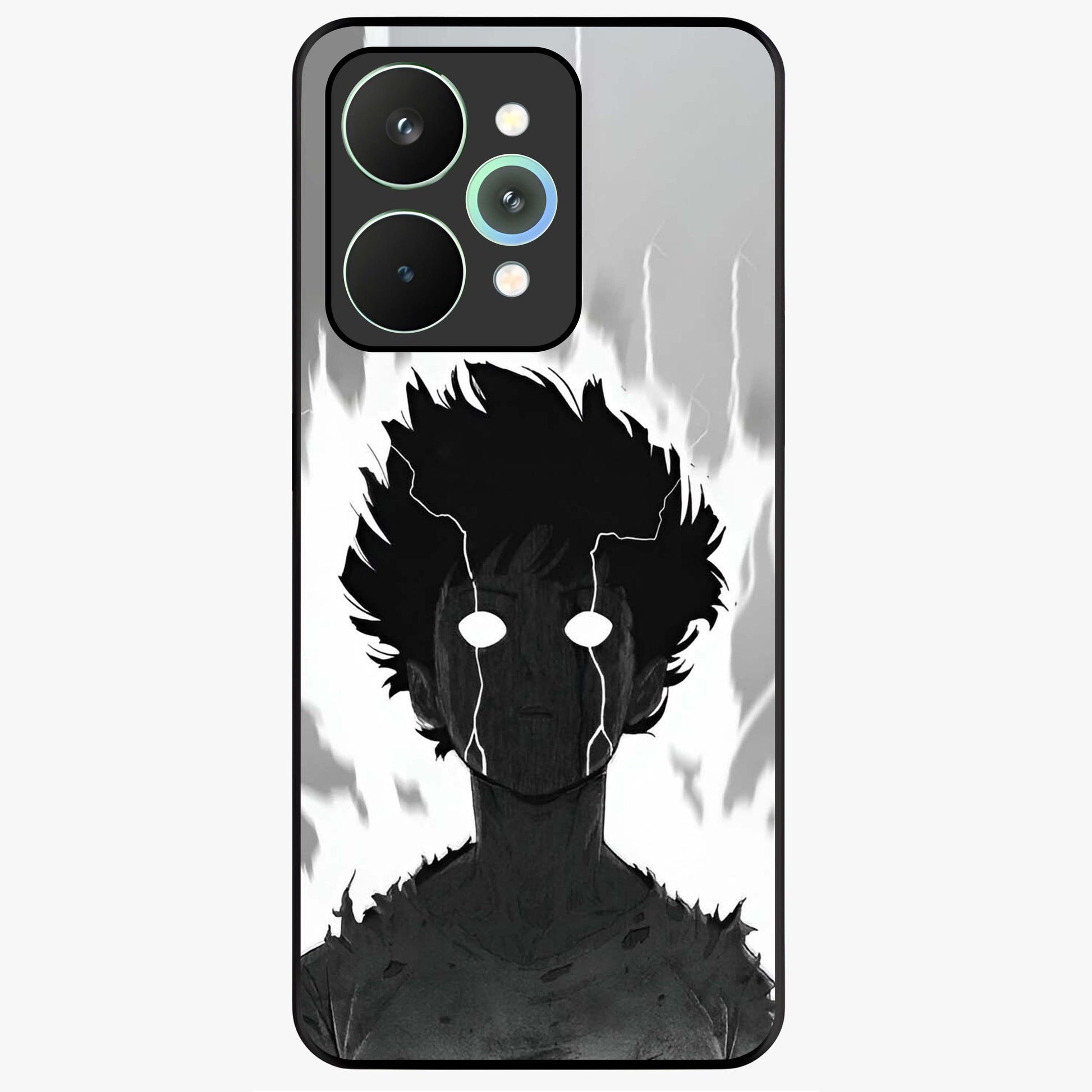 Awakened Inner Rage Glass Case showing flat back view with intense artistic artwork and glossy glass finish.