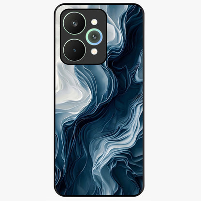 Ethereal Paper Marble Glass Case showing flat back view with soft marble paper texture artwork and glossy glass finish.