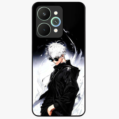 Limitless Shadow King Glass Case showing flat back view with powerful shadow warrior artwork and glossy glass finish.