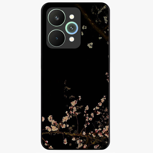 Petal Moon Light With Custom Name Glass Case showing flat back view with floral moonlight artwork and personalized name design.