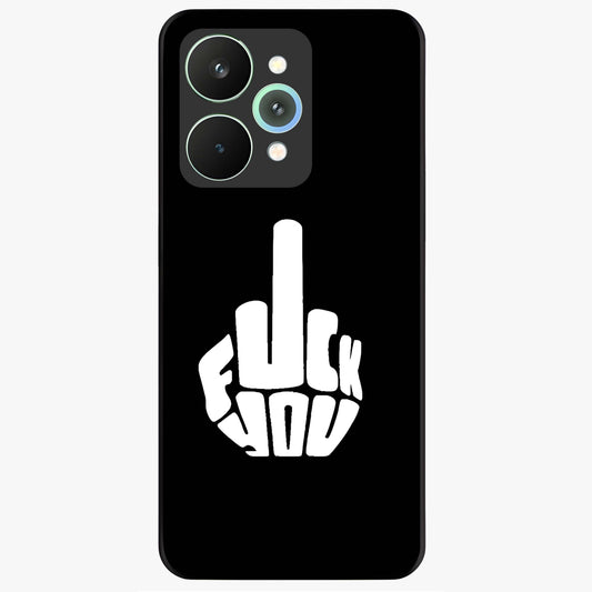 Rebel Mode On Glass Case showing flat back view with bold rebellious typography artwork and glossy glass finish.