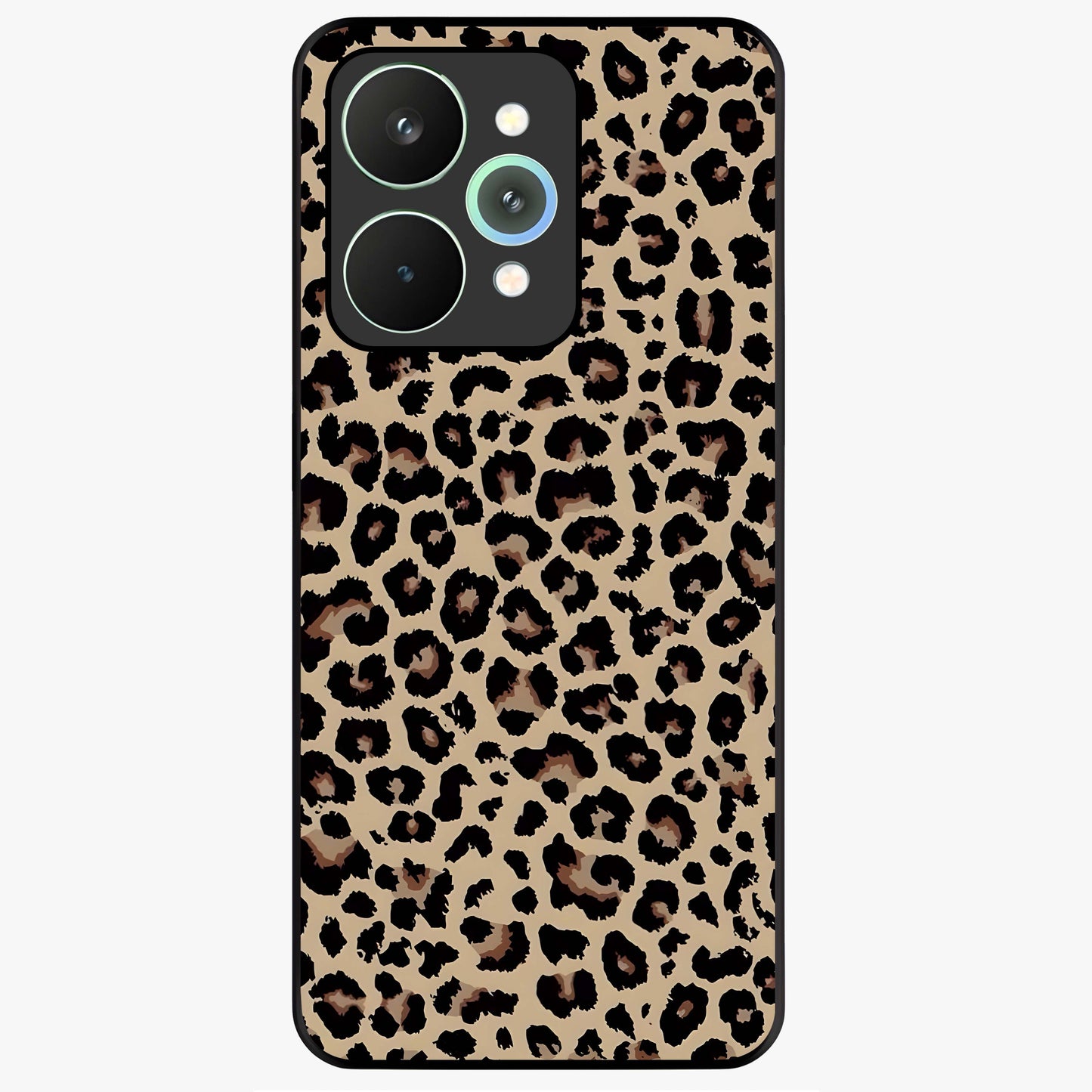 Savage Chic Pattern Glass Case showing flat back view with stylish patterned artwork and glossy glass finish.