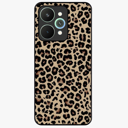 Savage Chic Pattern Glass Case showing flat back view with stylish patterned artwork and glossy glass finish.