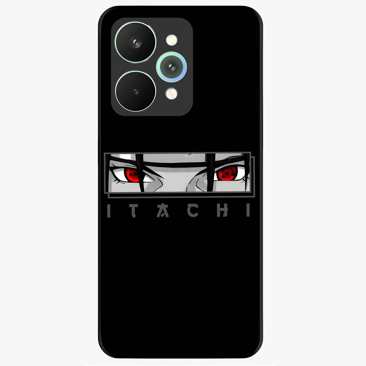 Scarlet Gaze Dominance Glass Case showing flat back view with striking red themed artwork and glossy glass finish.