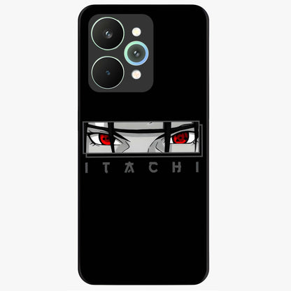 Scarlet Gaze Dominance Glass Case showing flat back view with striking red themed artwork and glossy glass finish.