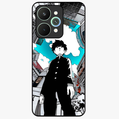 Silent Psychic Awakening Glass Case showing flat back view with mystical psychic themed artwork and glossy glass finish.