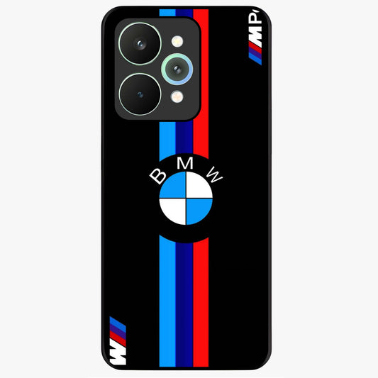 Turbo BMW Beast Glass Case showing flat back view with high performance sports car artwork and glossy glass finish.