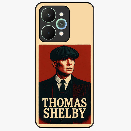 Vintage Mafia Authority Glass Case showing flat back view with bold vintage mafia inspired artwork and glossy glass finish.
