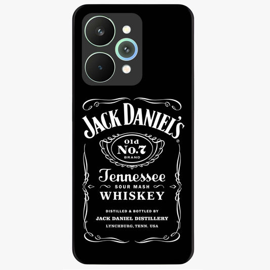 Vintage Whiskey Heritage Glass Case showing flat back view with classic whiskey inspired artwork and glossy glass finish.