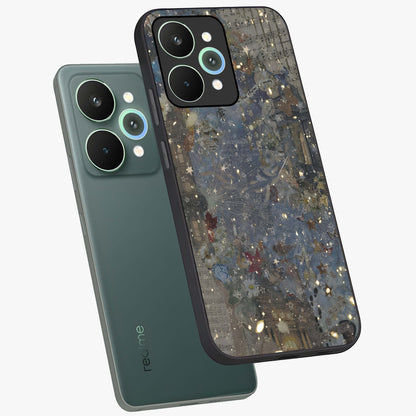 Aesthetic Astrolophia Glass Case displayed in angled mockup highlighting artistic aesthetic elements and smooth glass surface.